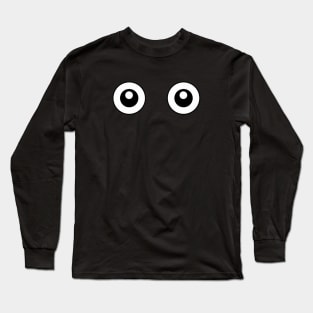 Scared Cartoon Eyes in the Dark Long Sleeve T-Shirt